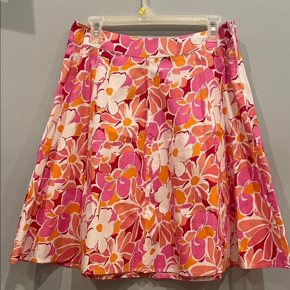 Floral Pink and Orange Women's Skirt